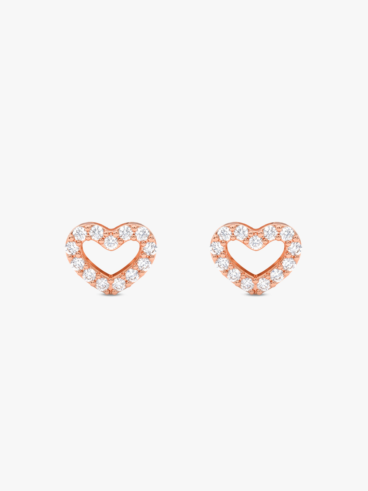 Rose Gold Bellina Heart Studs