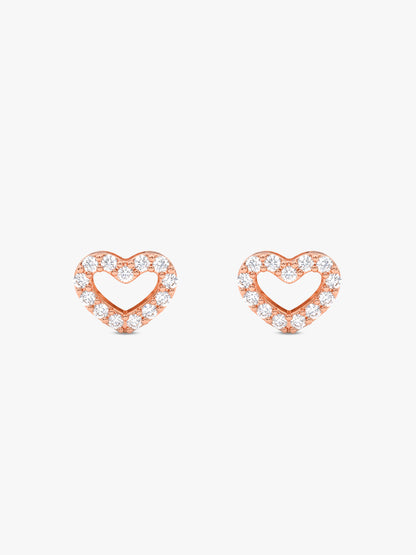 Rose Gold Bellina Heart Studs