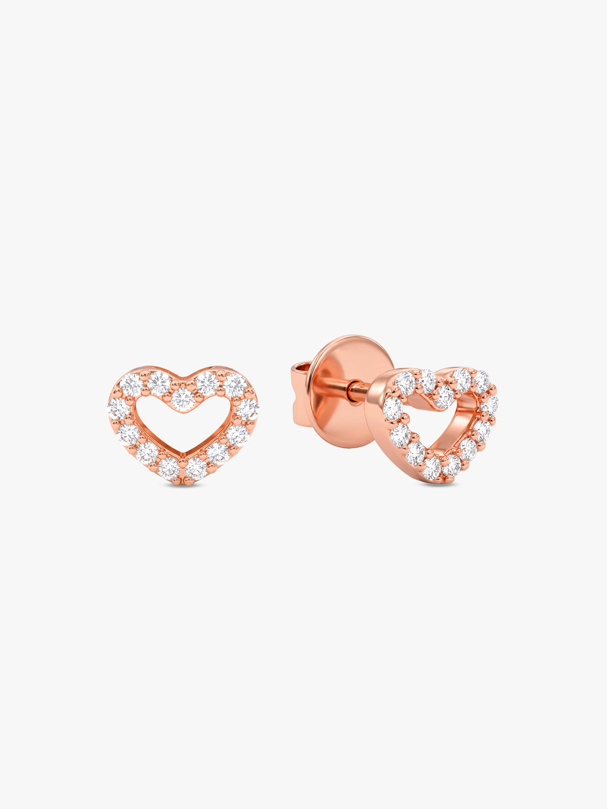 Rose Gold Bellina Heart Studs
