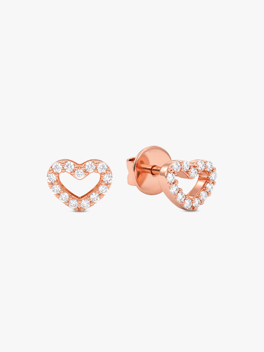 Rose Gold Bellina Heart Studs
