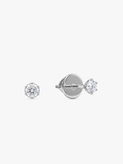 Silver Stella Prism Solitaire Studs