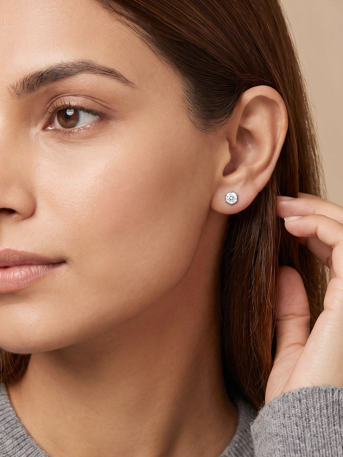 Silver Stella Prism Solitaire Studs