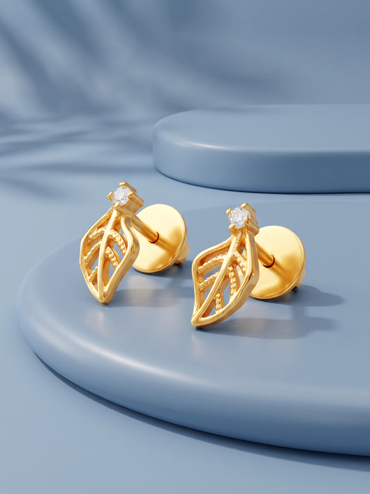 Golden Solitary Eden Earrings