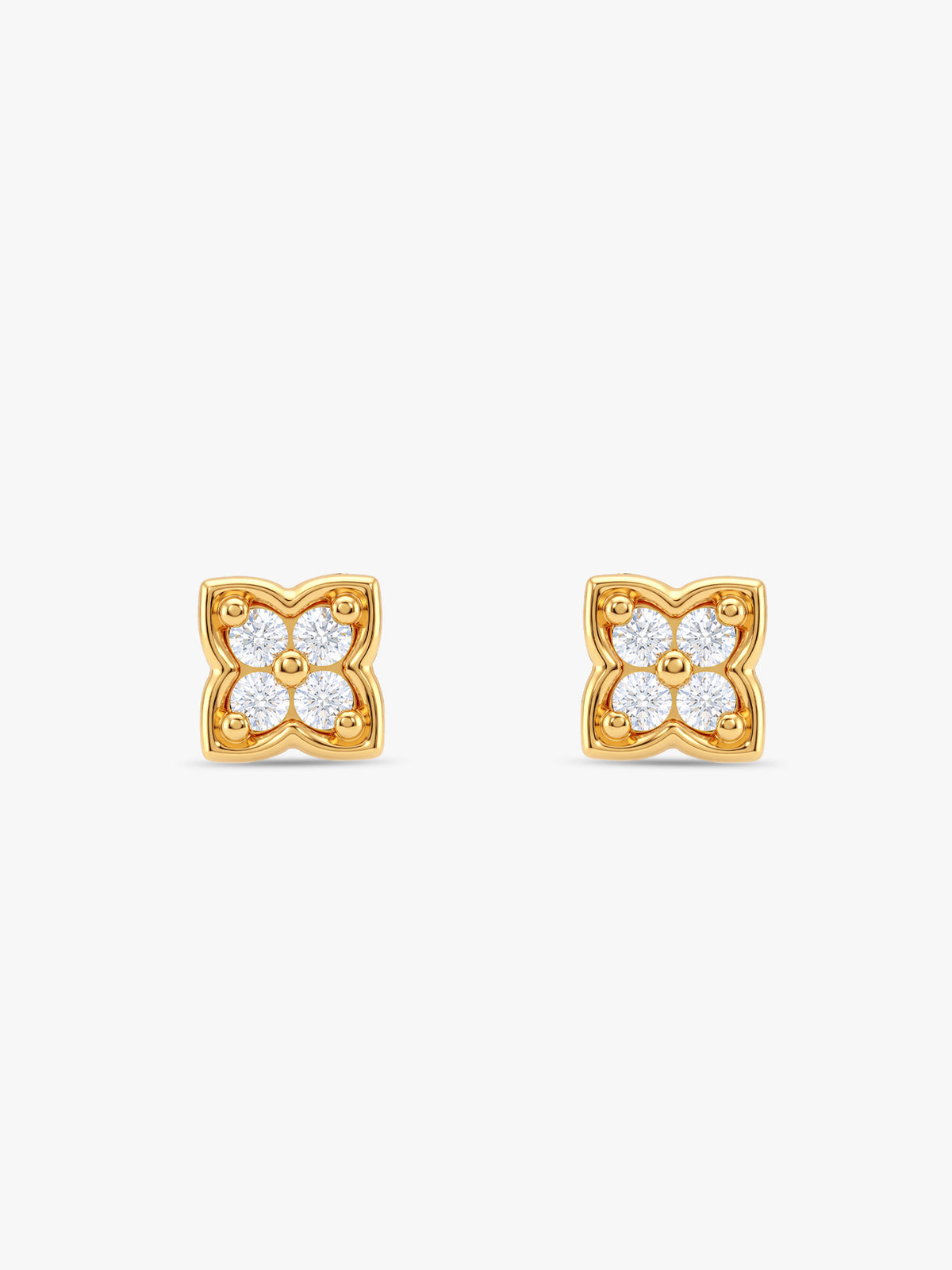Gold Solis Quad Stud Earrings