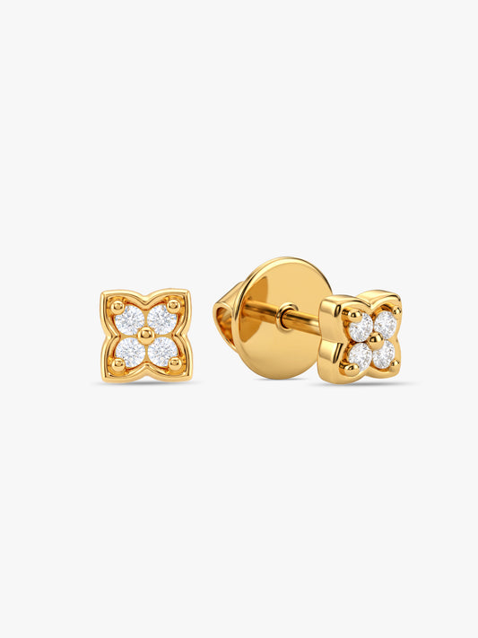 Gold Solis Quad Stud Earrings
