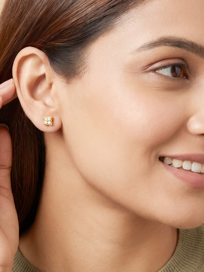 Gold Solis Quad Stud Earrings
