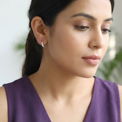 Silver Moonlight Hoop Earrings