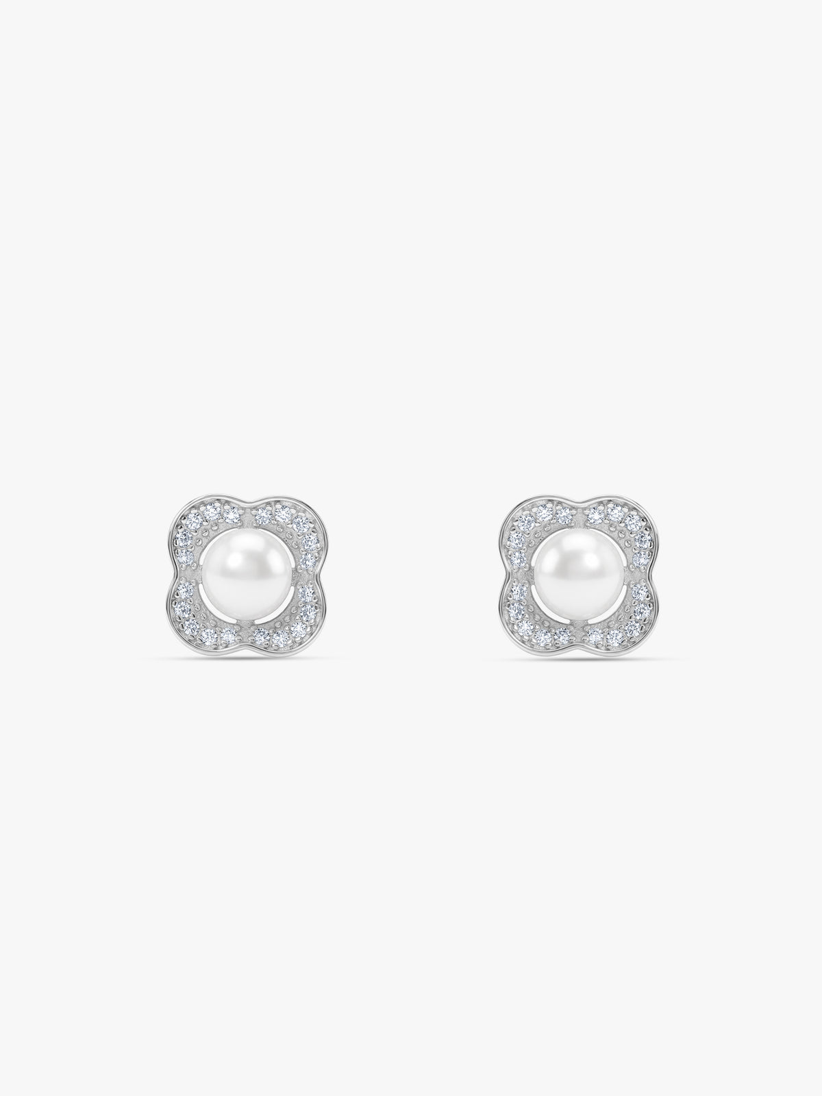 Silver Veronica Pearl Studs