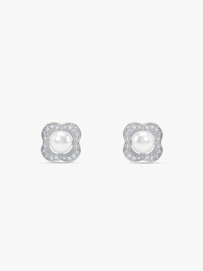 Silver Veronica Pearl Studs