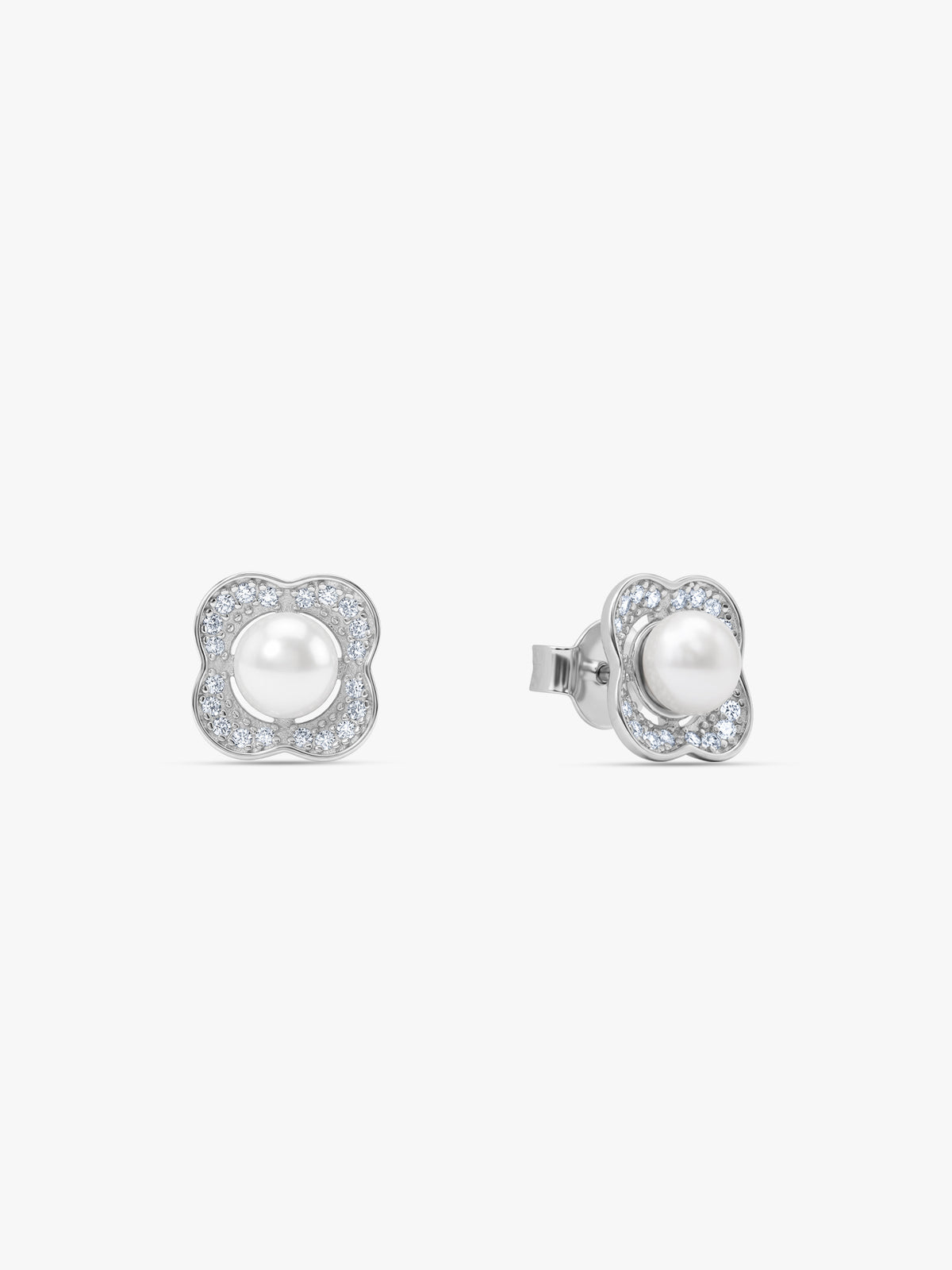 Silver Veronica Pearl Studs