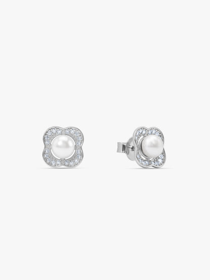Silver Veronica Pearl Studs