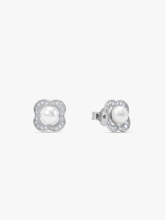 Silver Veronica Pearl Studs