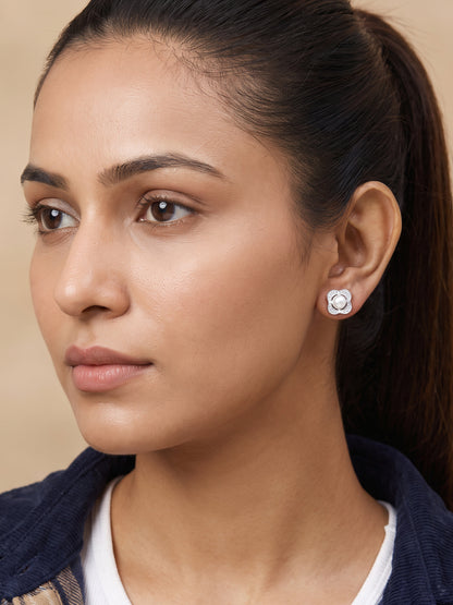 Silver Veronica Pearl Studs