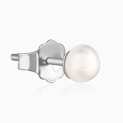 Silver Sea Pearl Stud Earrings