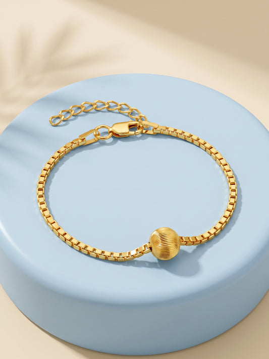 Golden Sunshine Bead Kids Anklet