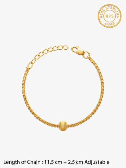Golden Sunshine Bead Kids Anklet