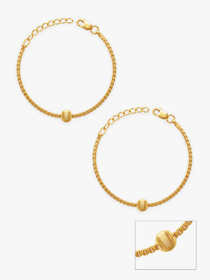 Golden Sunshine Bead Kids Anklets