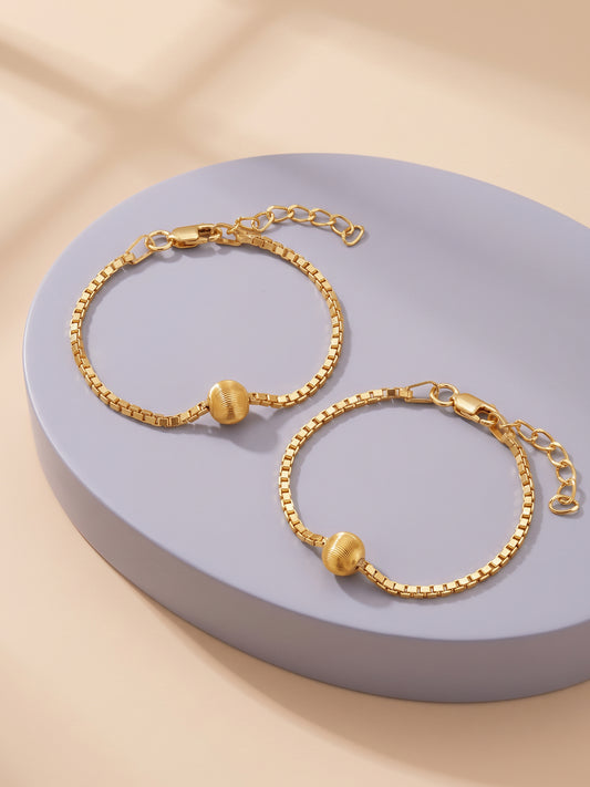 Golden Sunshine Bead Kids Anklets