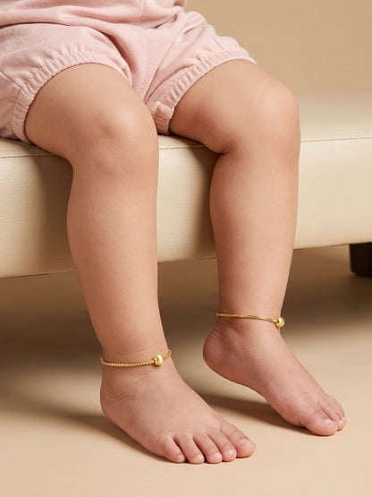 Golden Sunshine Bead Kids Anklets