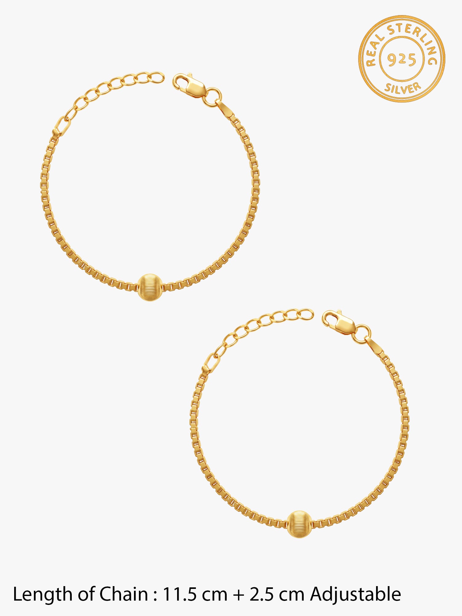 Golden Sunshine Bead Kids Anklets