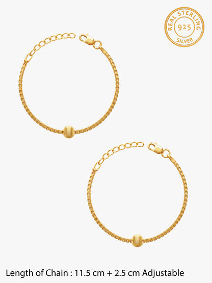 Golden Sunshine Bead Kids Anklets