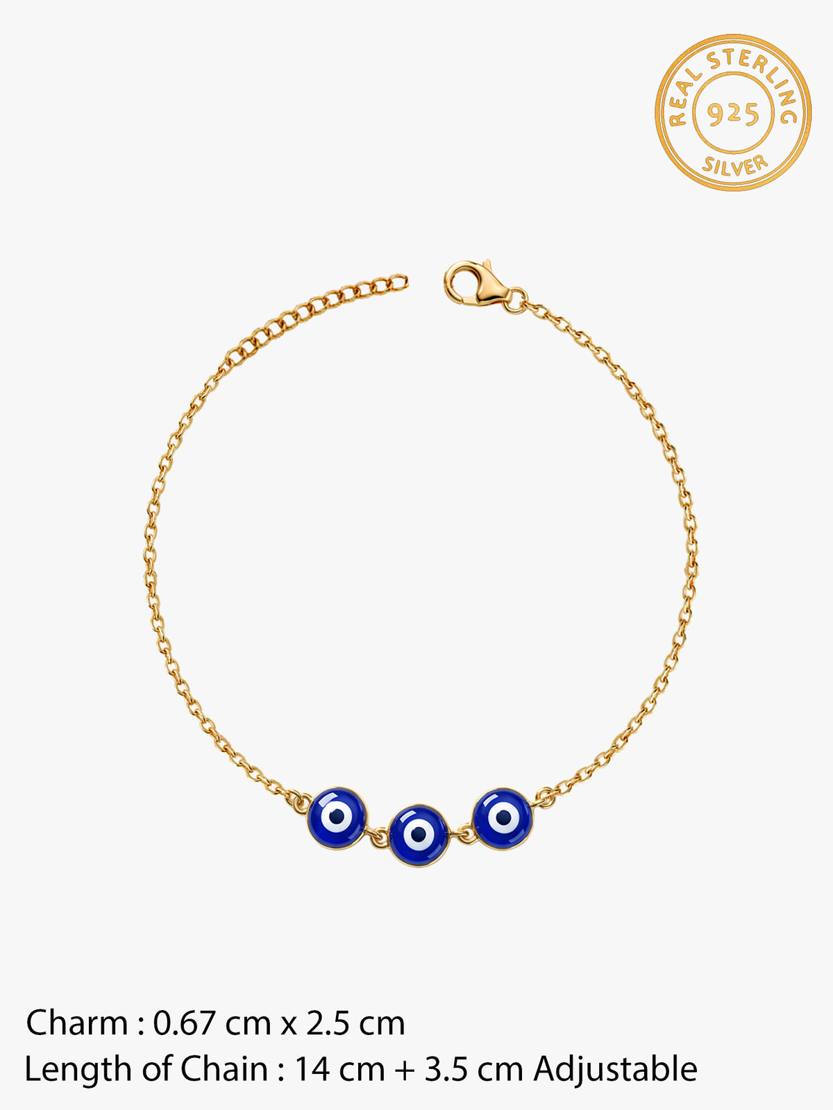 Golden Nazar Raksha Evil Eye Kids Anklet (2-6 Years)