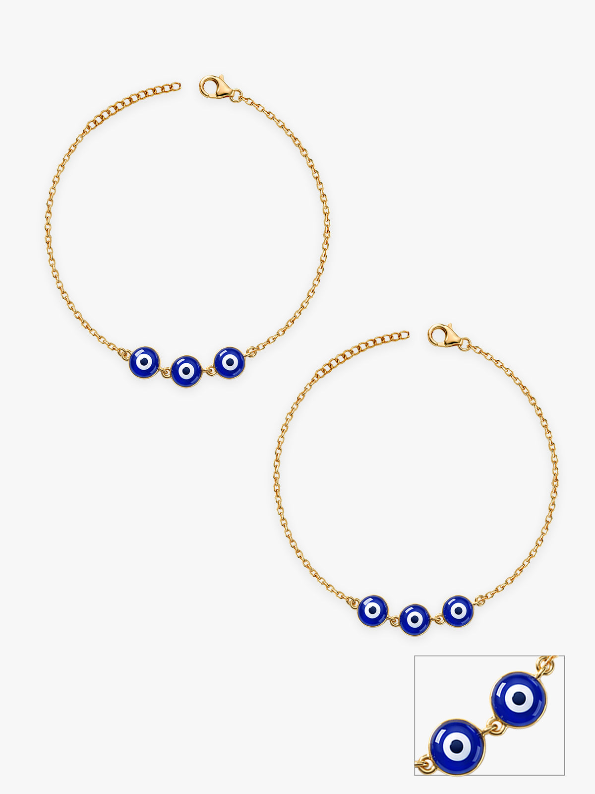 Golden Nazar Raksha Evil Eye Kids Anklets (2-6 Years)