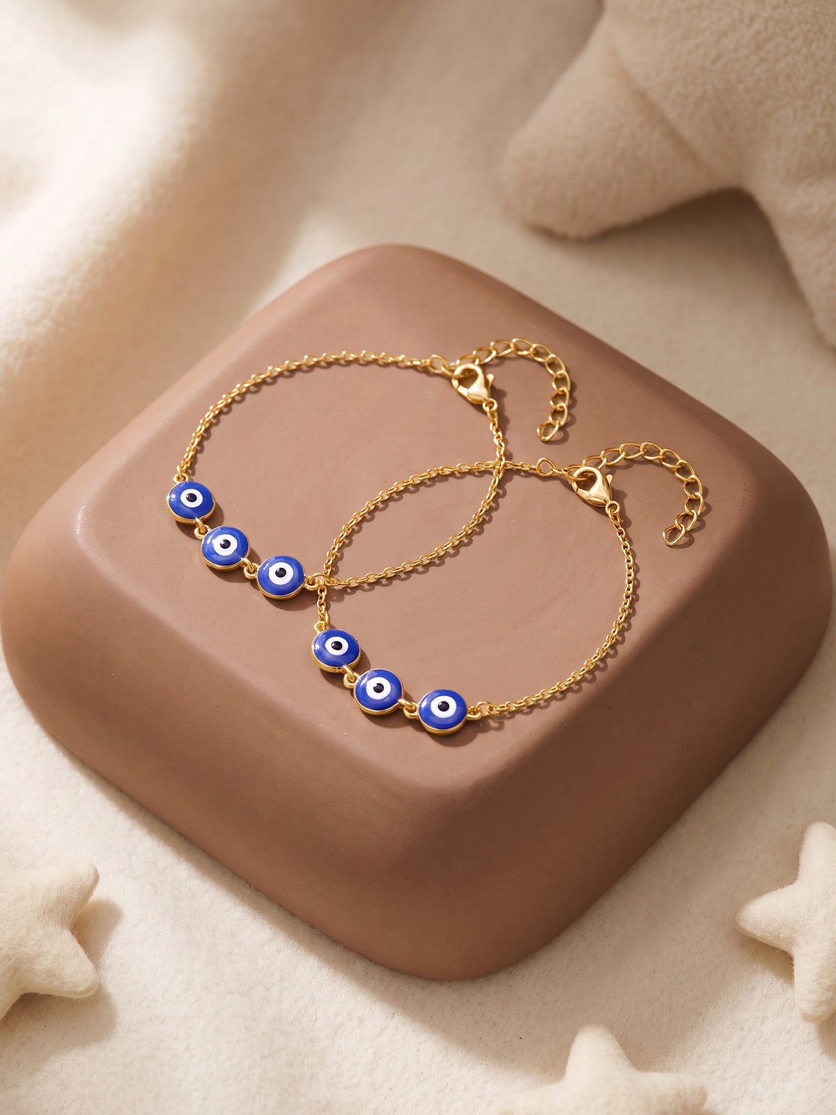 Golden Nazar Raksha Evil Eye Kids Anklets (2-6 Years)
