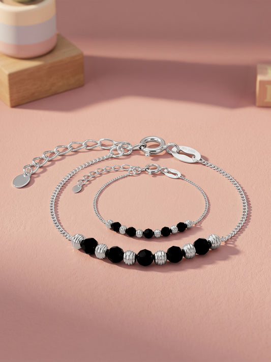 Silver Cute Beads Kids Anklets