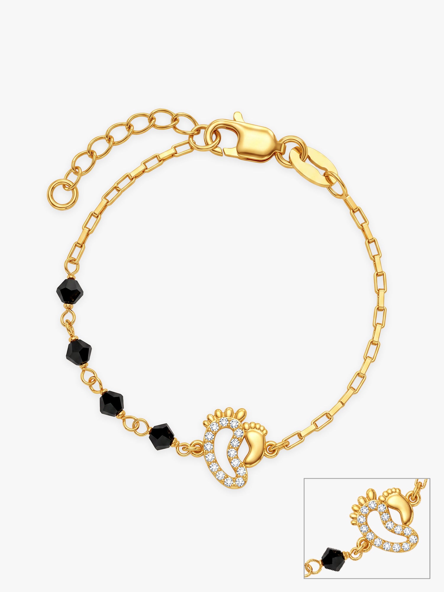 Golden Cute Footprint Kids Anklet