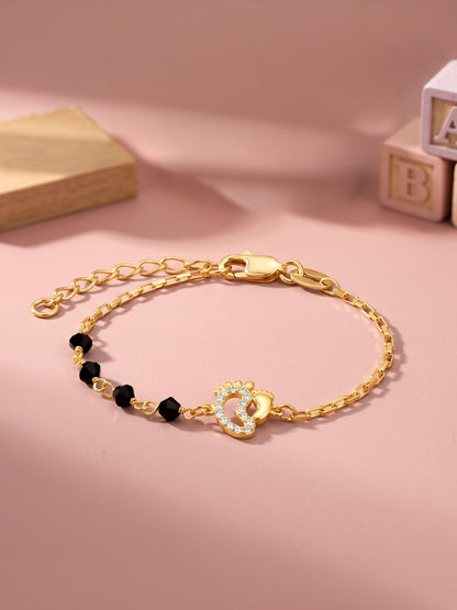 Golden Cute Footprint Kids Anklet