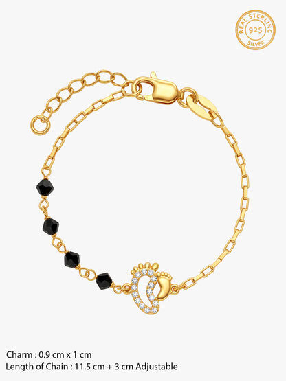 Golden Cute Footprint Kids Anklet