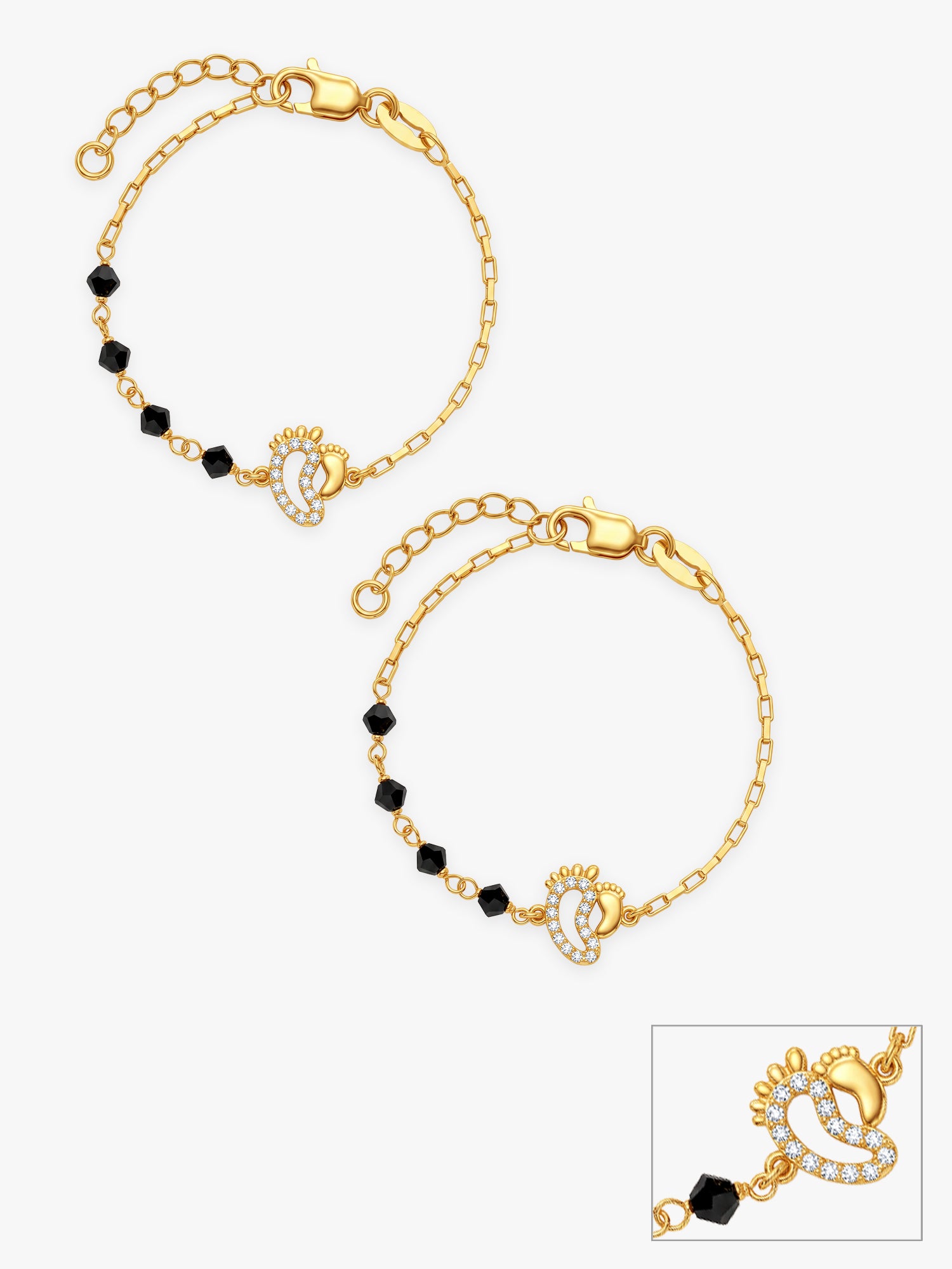 Golden Cute Footprint Kids Anklets