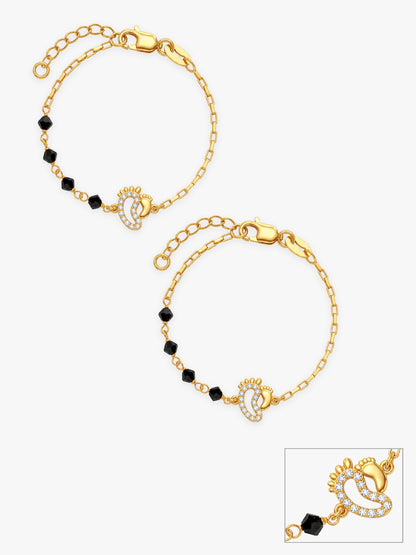 Golden Cute Footprint Kids Anklets