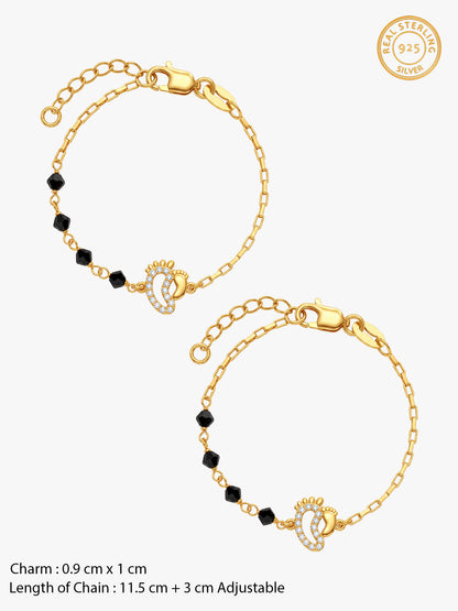 Golden Cute Footprint Kids Anklets
