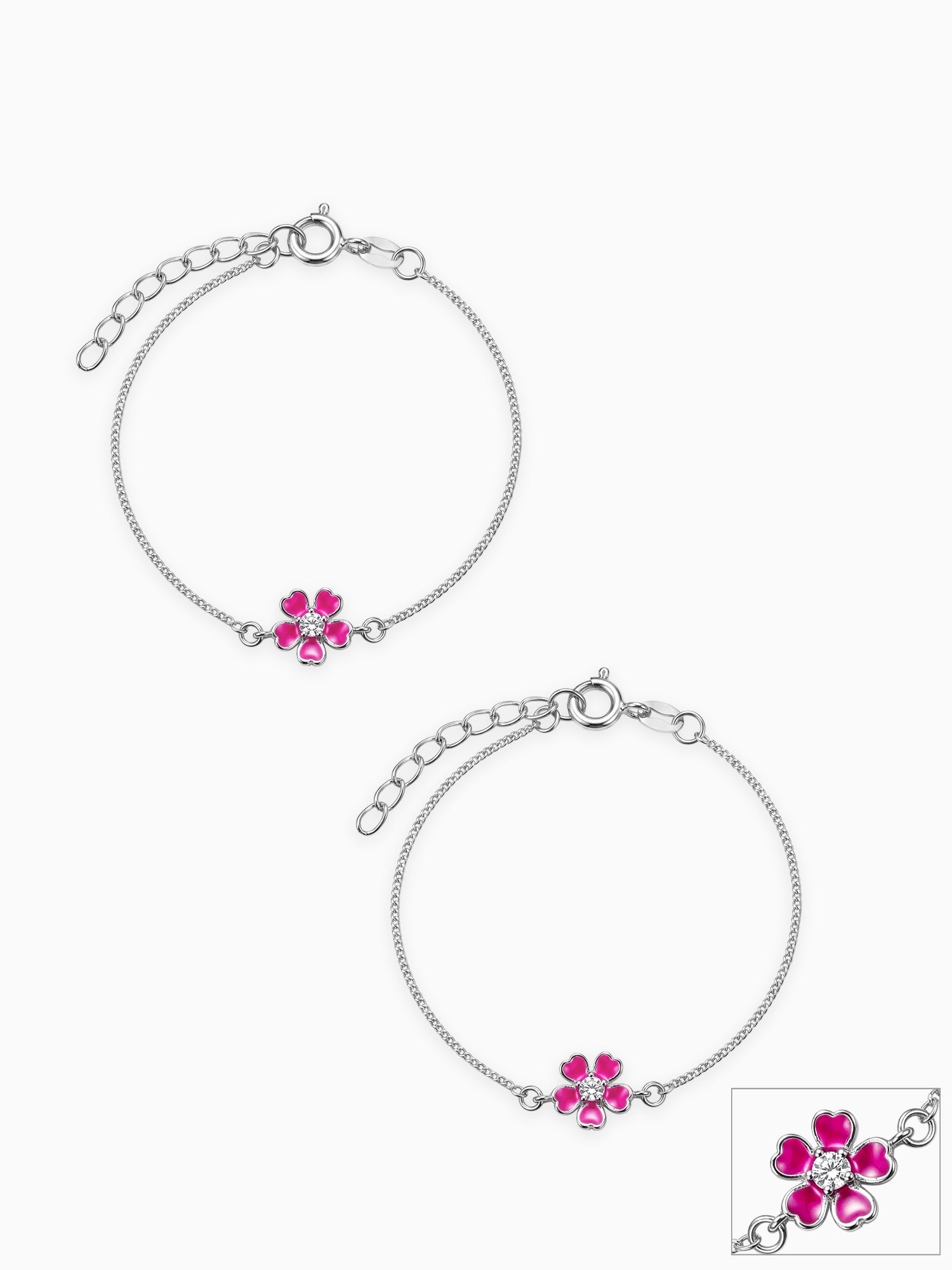 Silver Bloom Pop Kids Anklets