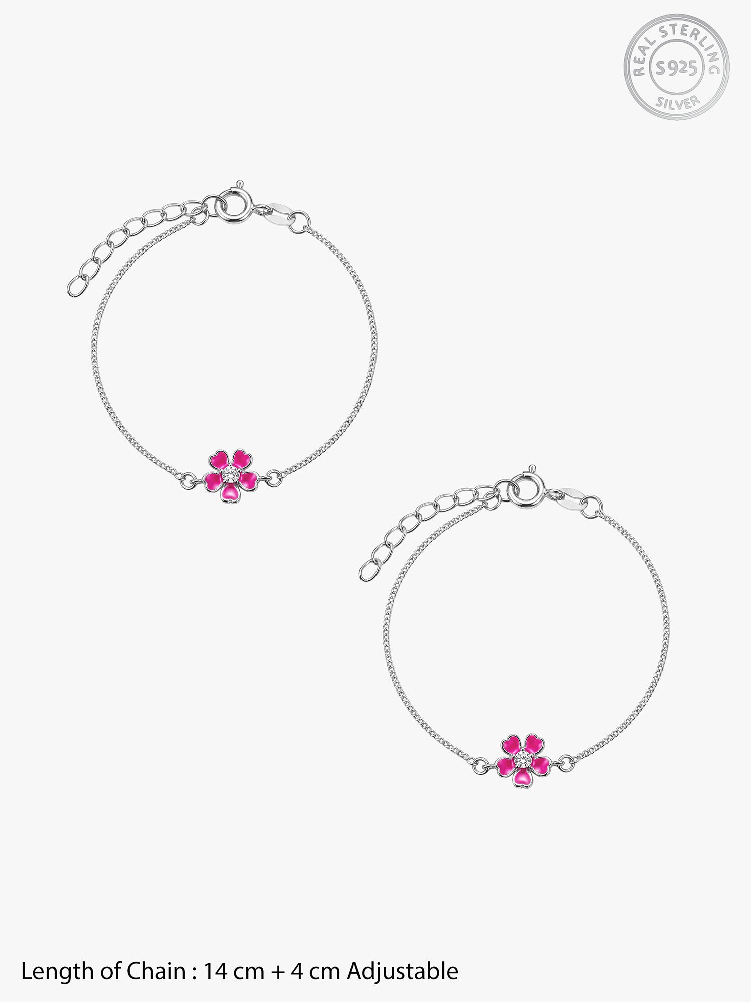 Silver Bloom Pop Kids Anklets