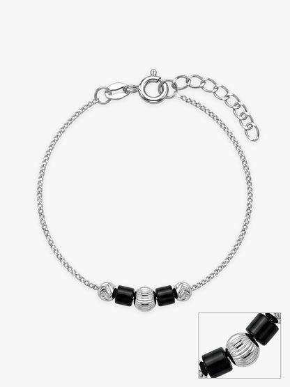 Silver Stylish Beads Kids Anklet