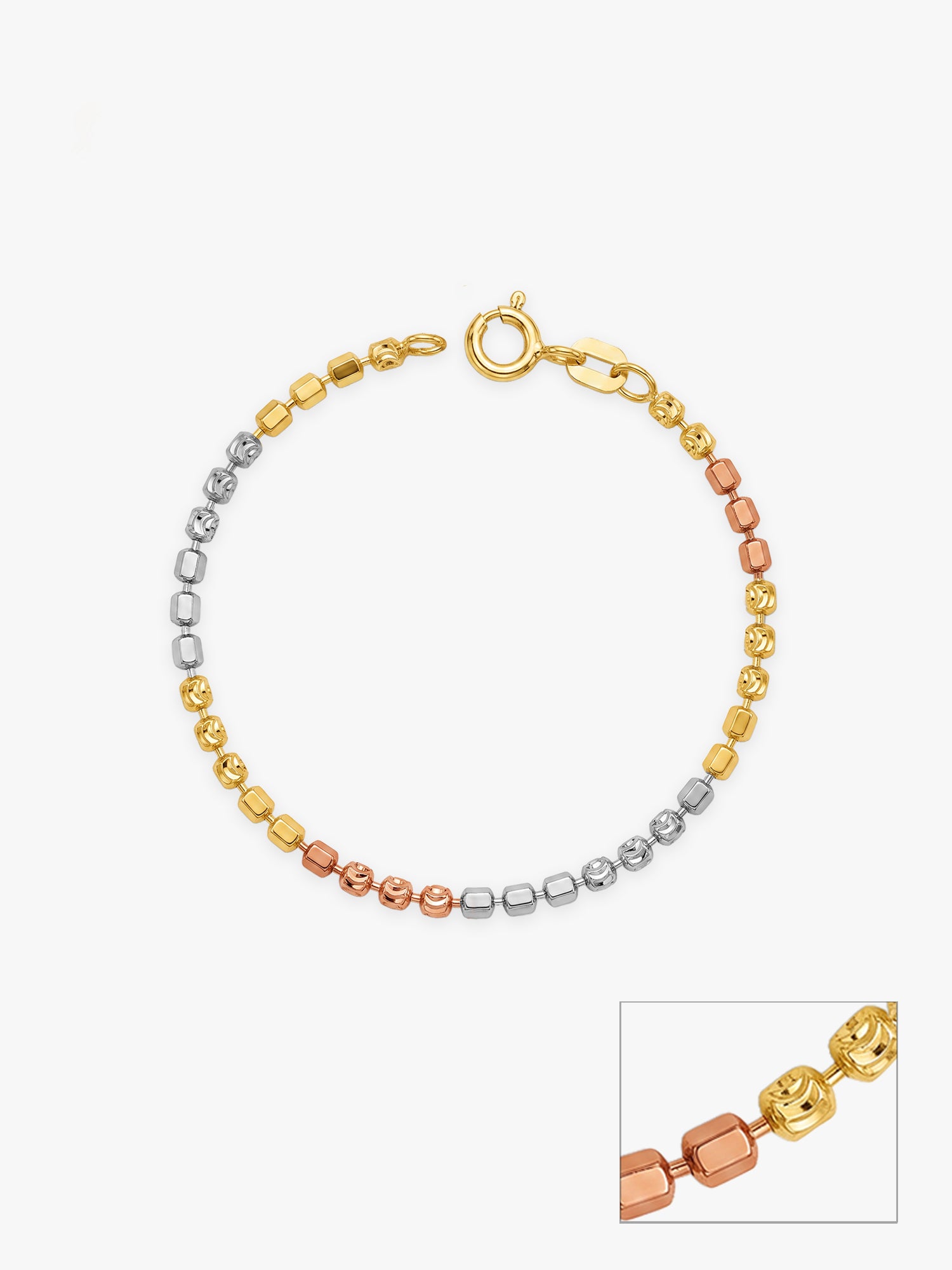 Triple Tone Rainbow Hop Silver Kids Anklet (0 - 2 Year)