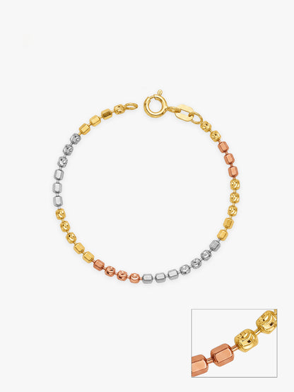 Triple Tone Rainbow Hop Silver Kids Anklet (0 - 2 Year)