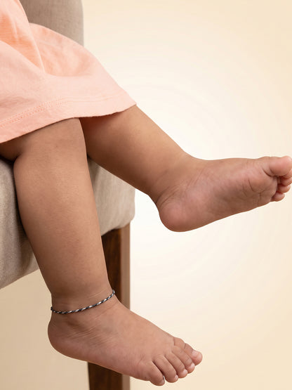 Silver Twinkle Twist Kids Anklet