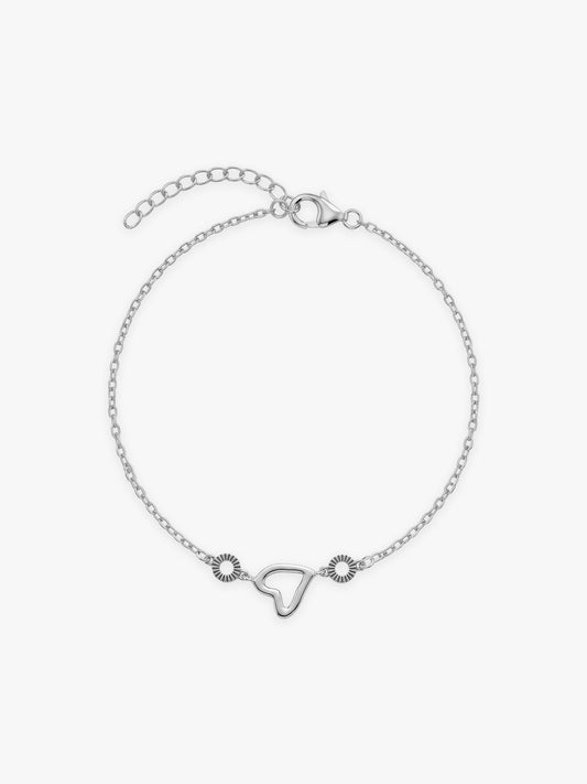 Silver Charming Heart Kids Bracelet