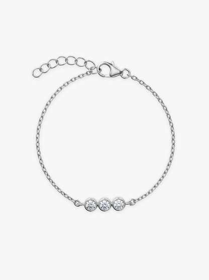 Silver Sparkling Trio Kids Bracelet