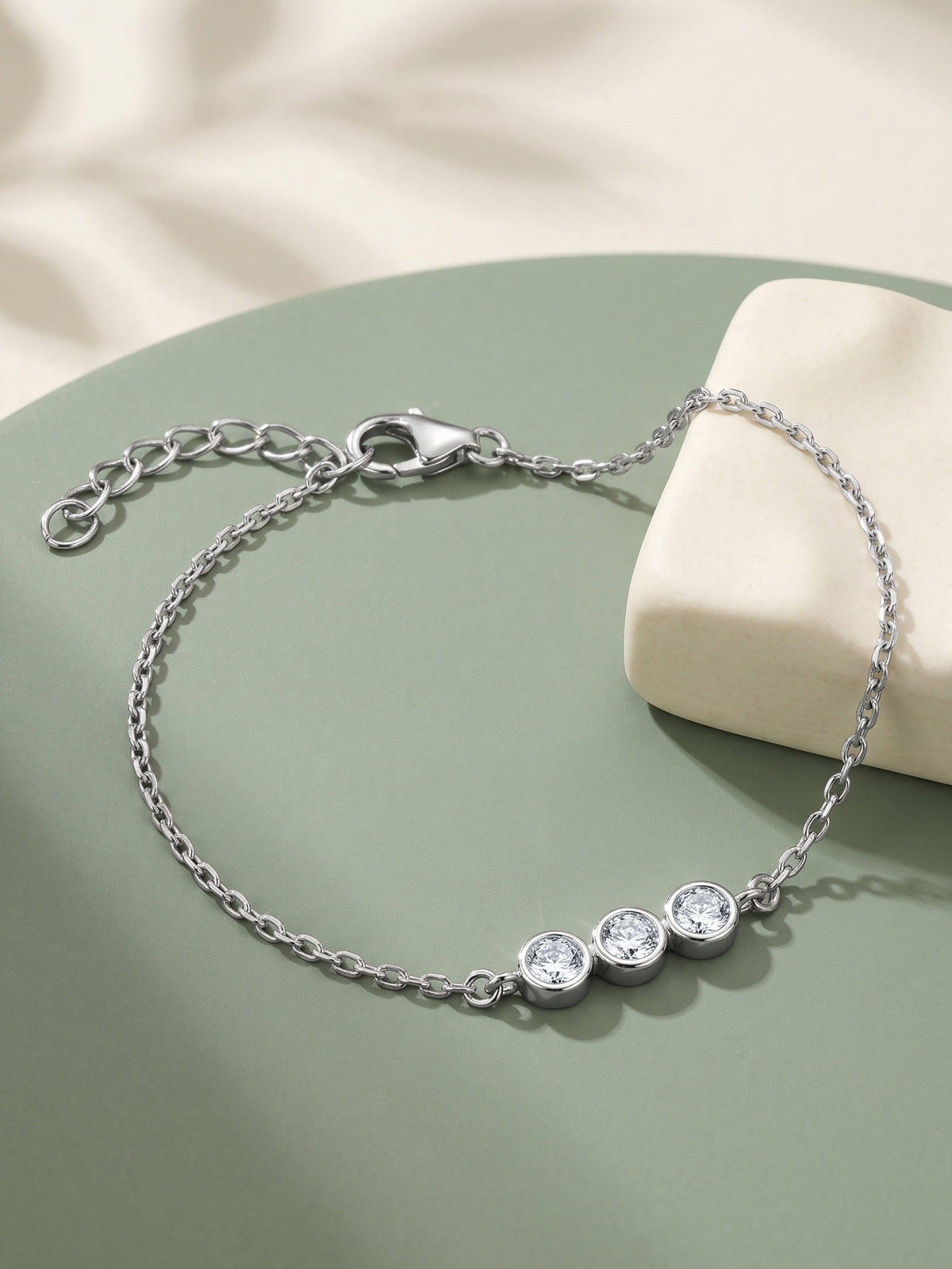 Silver Sparkling Trio Kids Bracelet