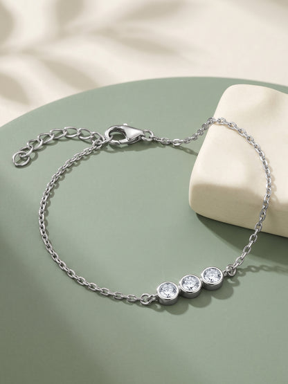 Silver Sparkling Trio Kids Bracelet