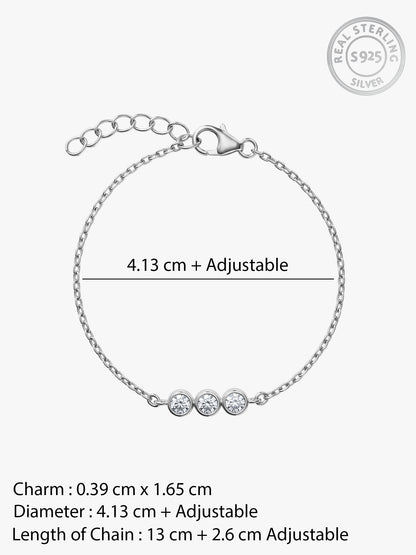 Silver Sparkling Trio Kids Bracelet
