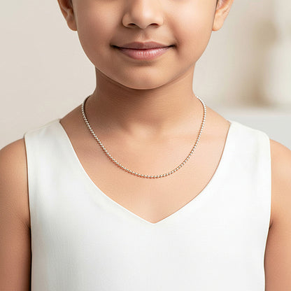 Silver Beaded Kids Chain