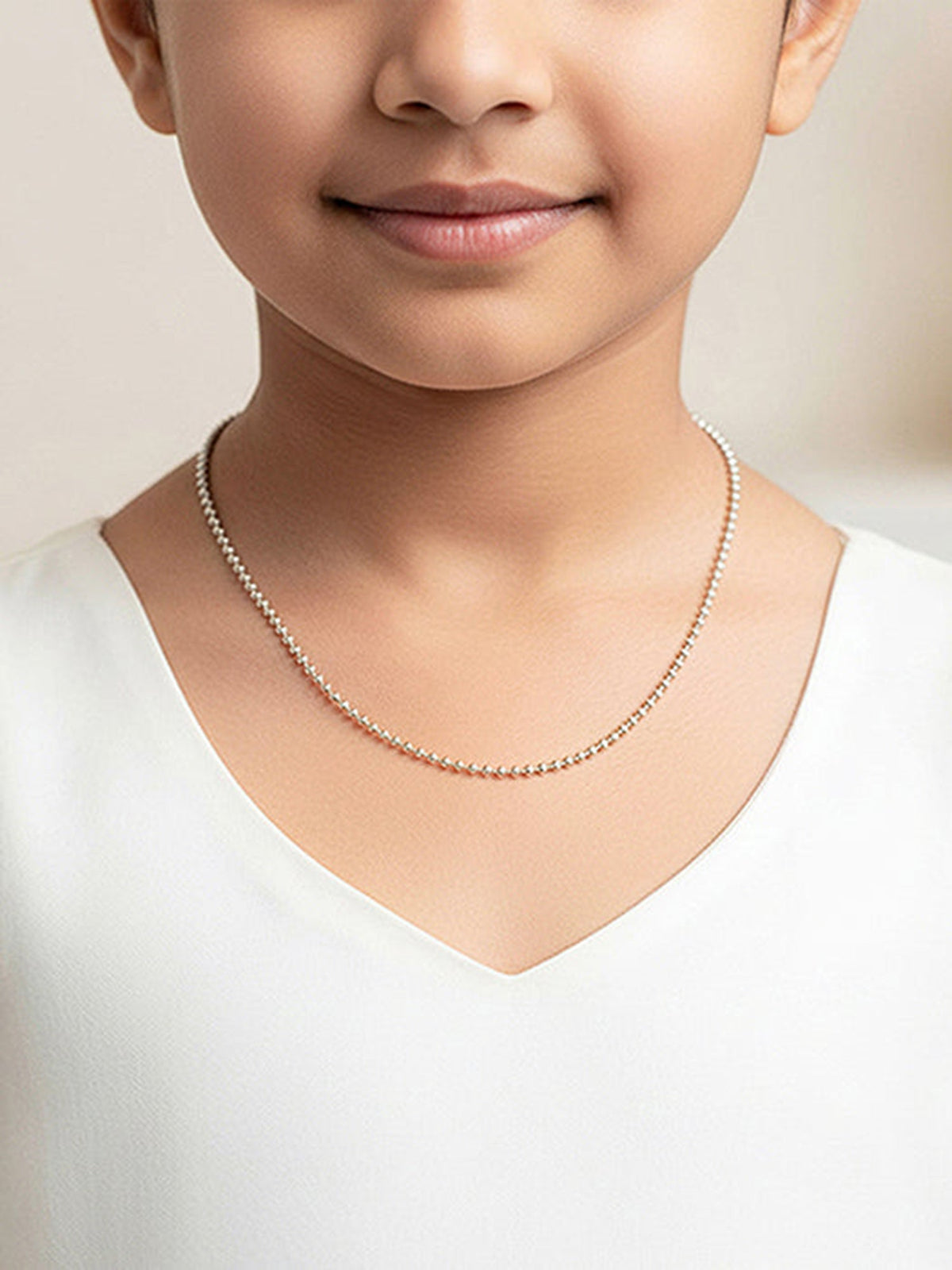 Silver Beaded Kids Chain
