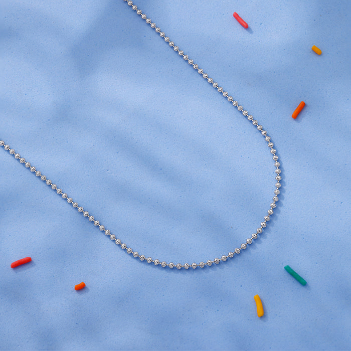 Silver Beaded Kids Chain