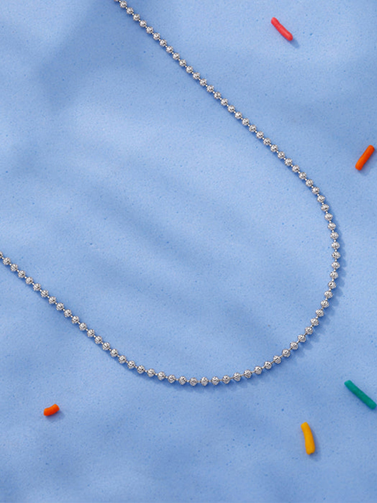 Silver Beaded Kids Chain